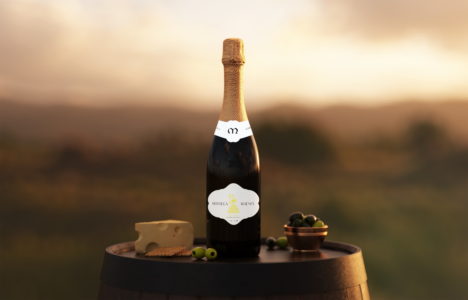 Garrafa Vinho Espumante Moscatel Branco